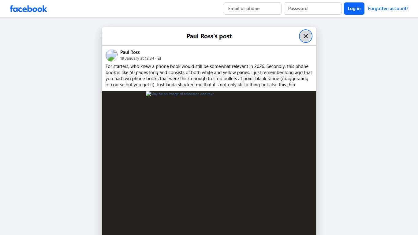 Paul Ross - For starters, who knew a phone book would... Facebook