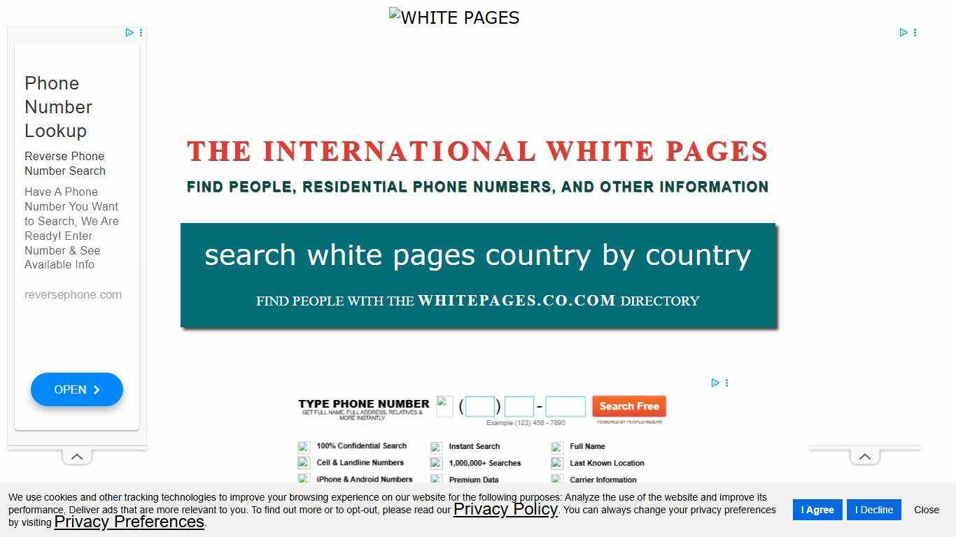 White Pages Directory Lookup